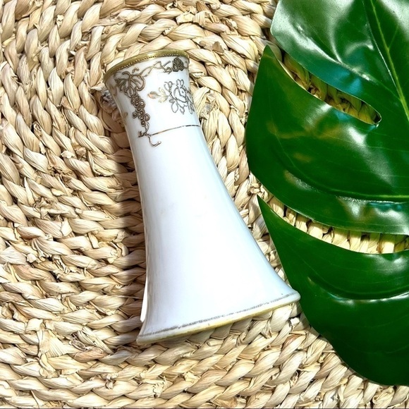 Vintage Antique Noritake Nippon Hand Painted Gold Candlestick Small Flower Vase - Picture 1 of 17